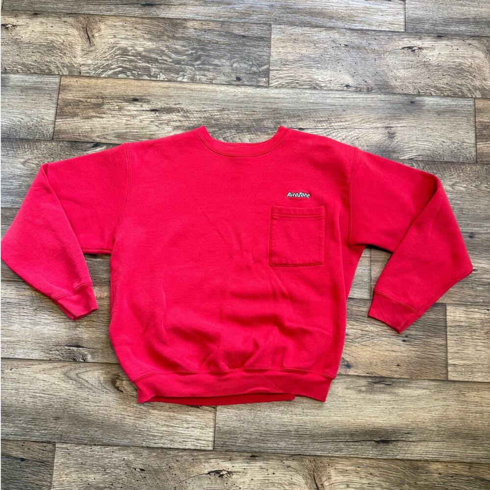 Vintage 80s Autozone Red Crewneck Employee Sweatshirt